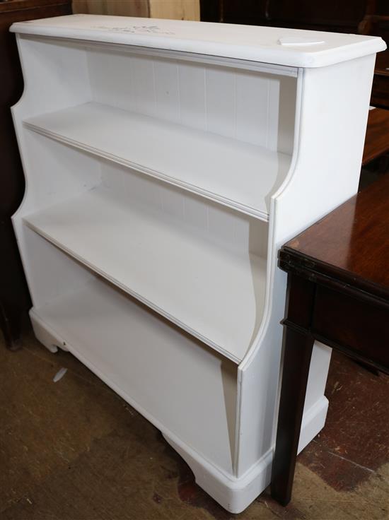 Painted pine open bookcase